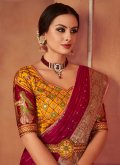 Pink Organza Embroidered Contemporary Saree for Ceremonial - 1