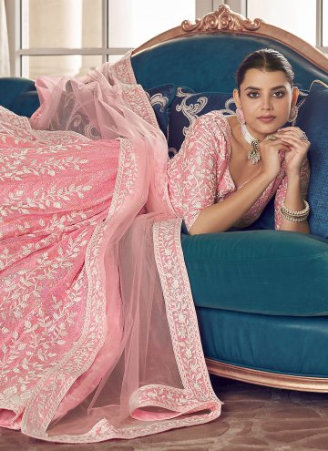 Pink Organza Embroidered Designer Lehenga Choli for Reception
