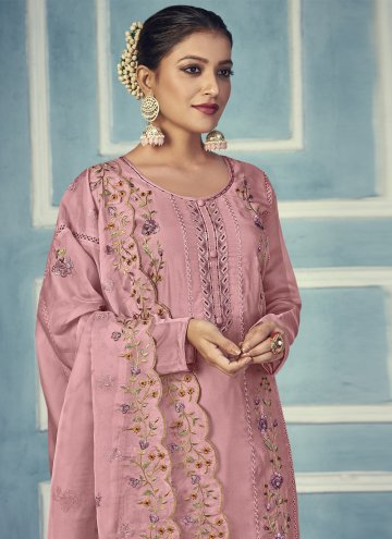 Pink Organza Embroidered Trendy Salwar Kameez