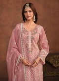 Pink Organza Embroidered Trendy Salwar Suit - 1