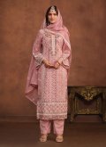Pink Organza Embroidered Trendy Salwar Suit - 2
