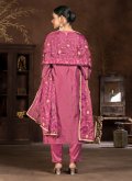 Pink Organza Hand Work Pant Style Suit for Ceremonial - 2