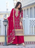Pink Palazzo Suit in Chinon with Embroidered - 2