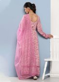 Pink Palazzo Suit in Cotton  with Floral Print - 2