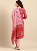 Pink Pant Style Suit in Cotton  with Floral Print - 2