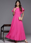 Pink Party Wear Kurti in Polyester with Plain Work - 1