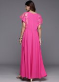 Pink Party Wear Kurti in Polyester with Plain Work - 2