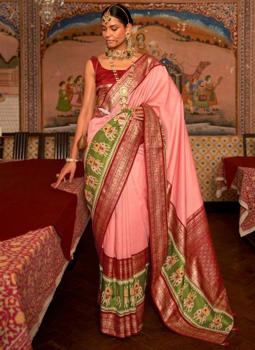 Pink Patola Silk Border Classic Designer Saree