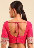 Pink Raw Silk Embroidered Designer Blouse for Ceremonial - 1
