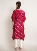 Pink Rayon Printed Designer Kurti - 1