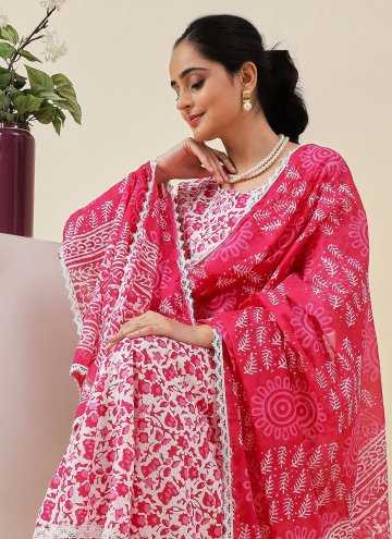 Pink Salwar Suit in Cotton  with Designer
