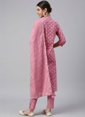 Pink Salwar Suit in Cotton  with Floral Print - 3