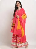 Pink Salwar Suit in Cotton  with Lace - 1