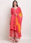 Pink Salwar Suit in Cotton  with Lace - 3