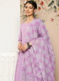 Pink Salwar Suit in Cotton  with Printed - 1