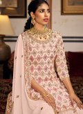 Pink Salwar Suit in Faux Georgette with Embroidered - 2