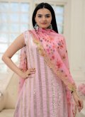 Pink Salwar Suit in Georgette with Embroidered - 1