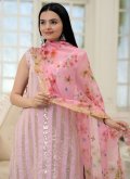 Pink Salwar Suit in Georgette with Embroidered - 2