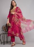 Pink Salwar Suit in Silk with Embroidered - 2