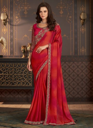 Pink Shaded Saree in Chiffon with Border
