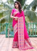 Pink Silk Bandhej Print Contemporary Saree for Ceremonial - 2