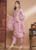 Pink Silk Blend Embroidered Salwar Suit for Festival - 2