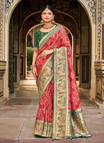 Pink Silk Embroidered Classic Designer Saree for R