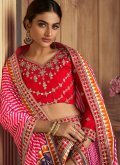 Pink Silk Embroidered Lehenga Choli for Engagement - 2