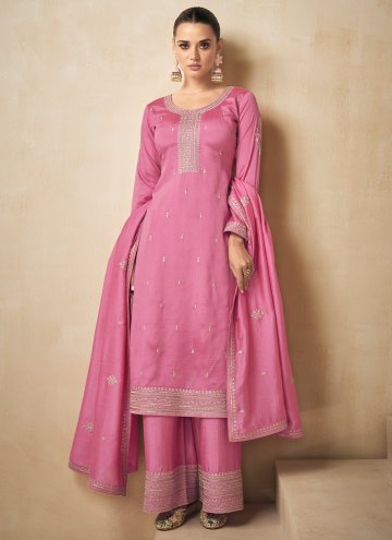 Pink Silk Embroidered Trendy Salwar Kameez