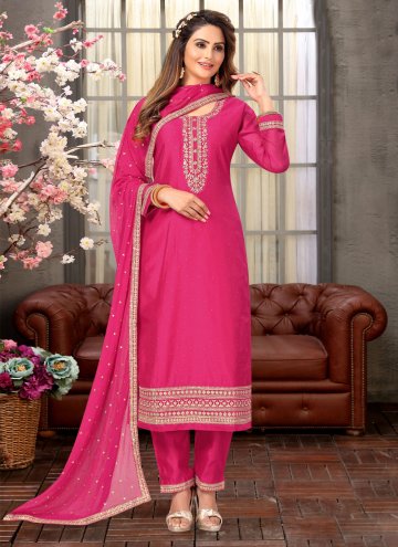 Pink Silk Embroidered Trendy Salwar Kameez