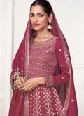 Pink Silk Embroidered Trendy Salwar Kameez for Ceremonial - 1