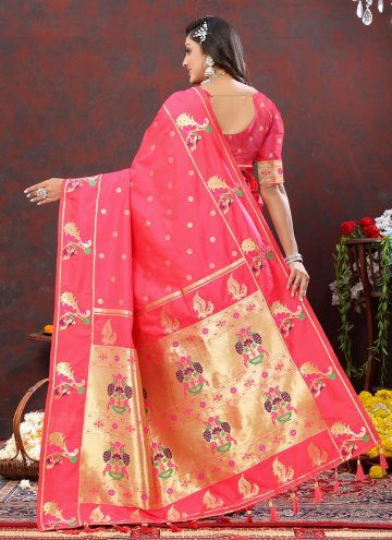 Pink Silk Meenakari Classic Designer Saree