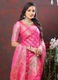 Pink Silk Meenakari Trendy Saree for Ceremonial - 1