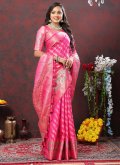 Pink Silk Meenakari Trendy Saree for Ceremonial - 3