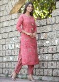Pink Silk Sequins Work Designer Kurti for Casual - 2