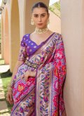 Pink Silk Woven Contemporary Saree for Bridal - 1