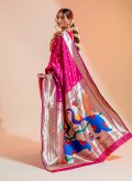 Pink Silk Woven Traditional Saree - 3