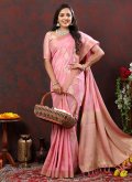 Pink Soft Cotton Woven Contemporary Saree - 3