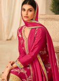 Pink Trendy Salwar Kameez in Chinon with Embroidered - 1