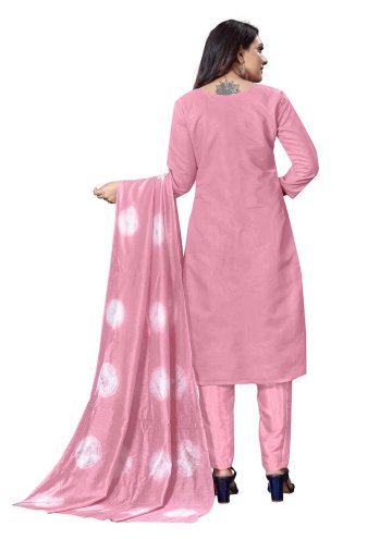 Pink Trendy Salwar Kameez in Silk with Embroidered
