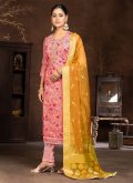 Pink Trendy Salwar Suit in Art Silk with Hand Work - 1