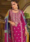 Pink Trendy Salwar Suit in Chinon with Embroidered - 1