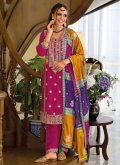 Pink Trendy Salwar Suit in Chinon with Embroidered - 2