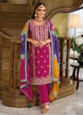 Pink Trendy Salwar Suit in Chinon with Embroidered - 3