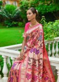 Pink Trendy Saree in Silk with Woven - 1
