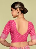 Pink Tussar Silk Printed Casual Saree - 2