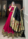Pink Vichitra Silk Embroidered A Line Lehenga Choli for Ceremonial - 2