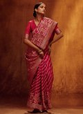Pink Viscose Woven Classic Designer Saree for Ceremonial - 1