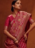 Pink Viscose Woven Classic Designer Saree for Ceremonial - 2