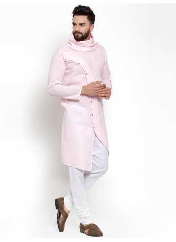 Plain Work Cotton  Pink Kurta Pyjama